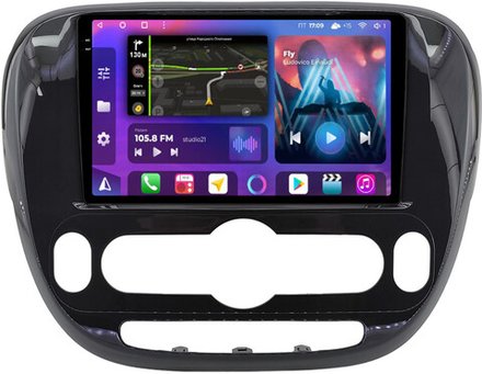 Магнитола для KIA Soul 2 2014-2019 (климат, рамка глянцевая) - FarCar 526M на Android 13, QLED+2K, ТОП процессор, CarPlay, 4G SIM-слот