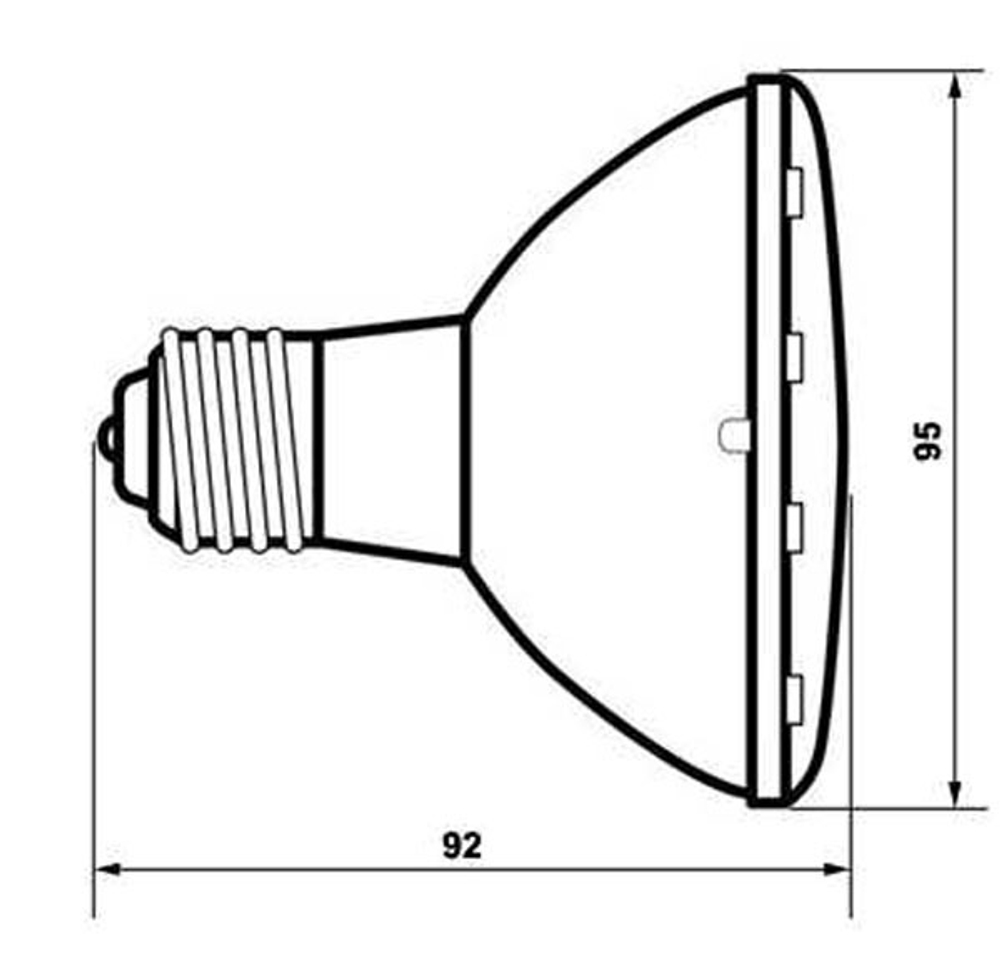 Лампа накаливания галогенная 50W R95 30G Е27 - цвет в ассортименте