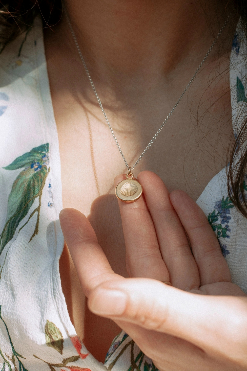 подвес отпечаток ракушки в позолоте