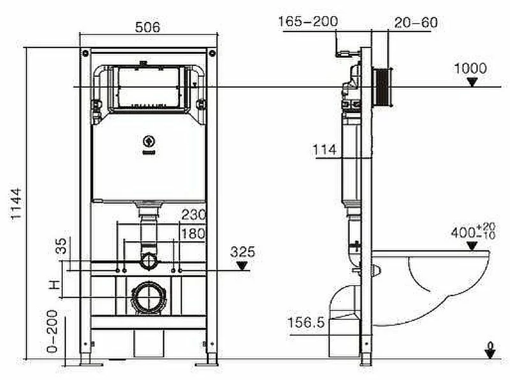 Инсталляция для унитаза WeltWasser WW AMBERG 506 MT-CR с кнопкой матовый хром