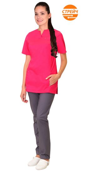 Костюм женский "Сириус-Валерия" (фуксия/т. серый)