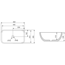 Раковина-чаша Abber Rechteck 46 AC2200MW Белая матовая