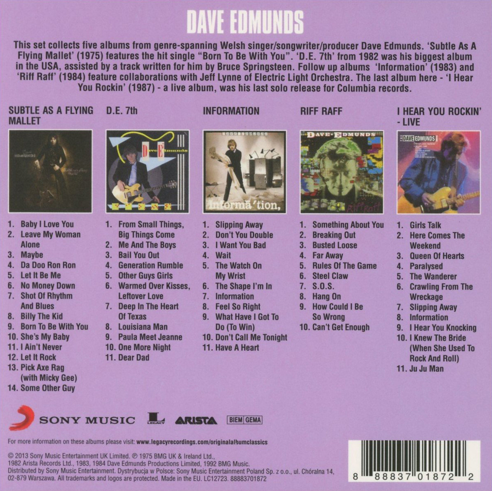 Dave Edmunds / Original Album Classics (5CD)