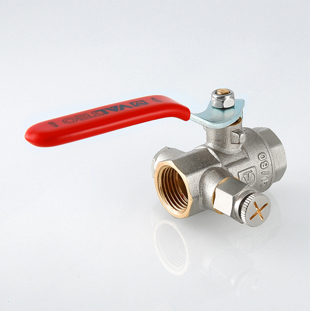 Кран шаровой Valtec BASE с дренажом и воздухоотводчиком 1" вн.-вн. (VT.245.N.06)