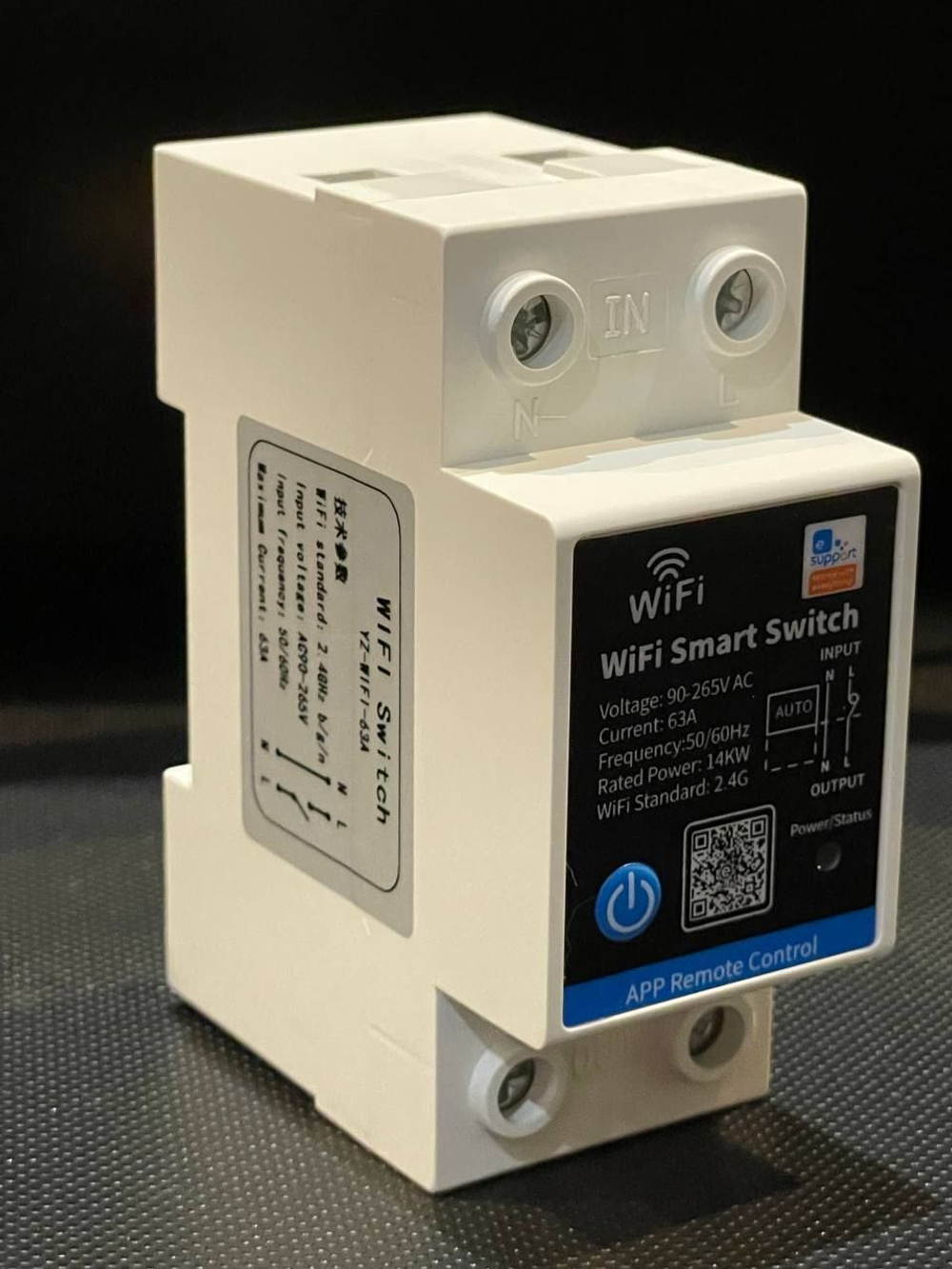 Умный WiFI выключатель на DIN-рейку 1P+N 63A (Работает с Алисой, eWelink)