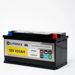 LITOMAX Na+ стартово/тяговый натриевый аккумулятор 12V 100Ah 1500CCA R+, IP68