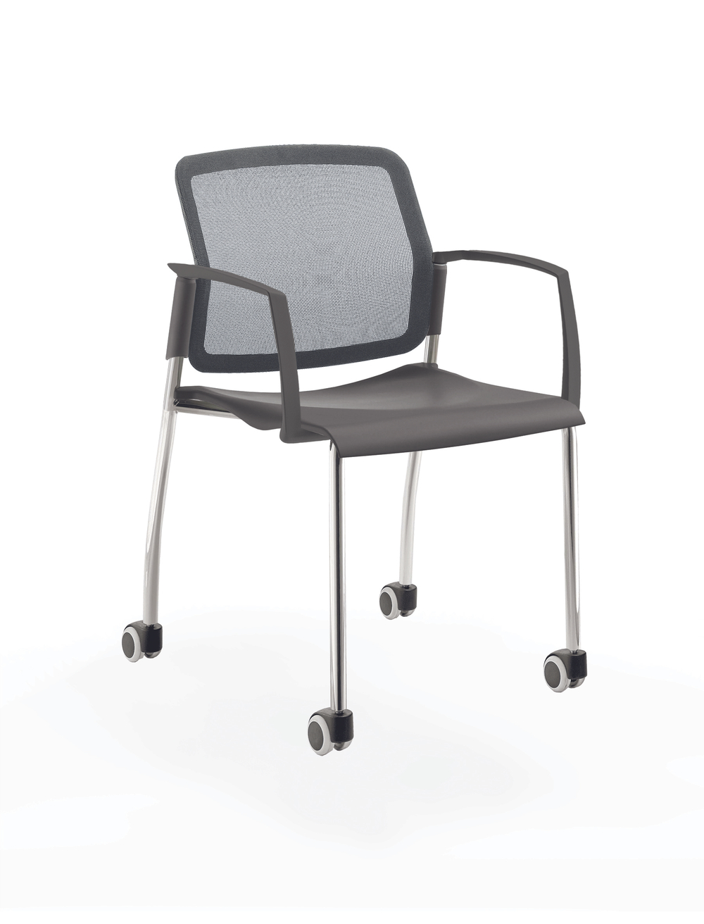 Movie стул со спинкой-сеткой на 4 ногах и колесах