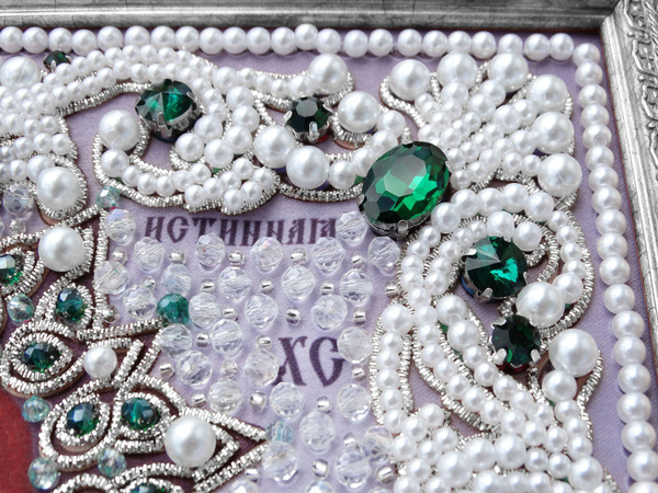 ЖС-14-СИ Набор для вышивания хрустальными камнями Господь Лоза истинная (изумрудный)