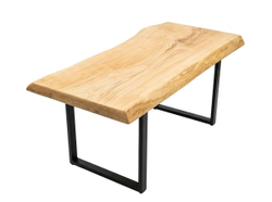 Обеденный стол из слэба тополя WHITE 120