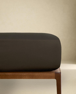 ZARA HOME (300 НИТЕЙ) НАТЯЖНАЯ ПРОСТЫНЯ ИЗ ХЛОПКА, ПЕПЕЛЬНЫЙ