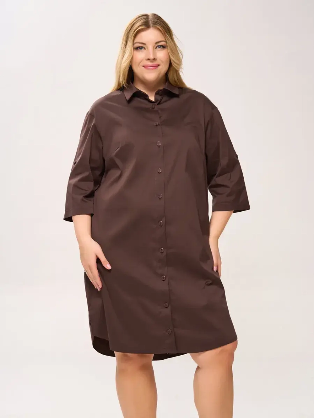 Платье-рубашка с карманами