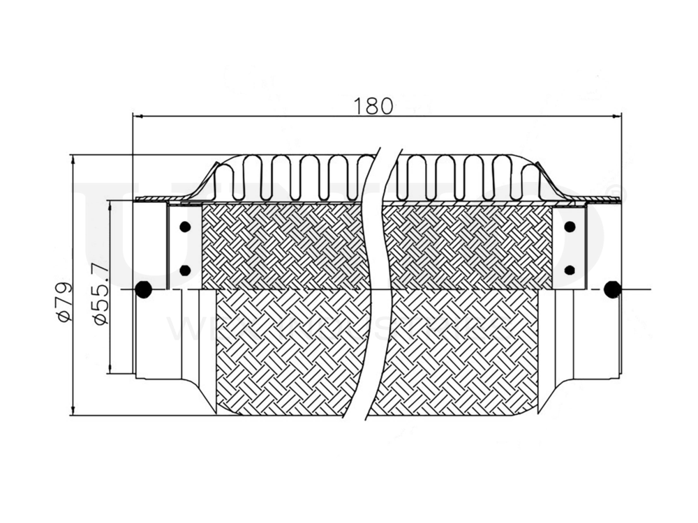 Гофра глушителя 55x180 мм InnerBraid UNIO EXP-55180