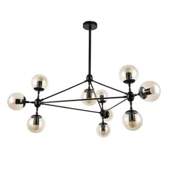 SLE154903-10 Светильник потолочный Черный/Янтарный E27 10*40W LACOTTA