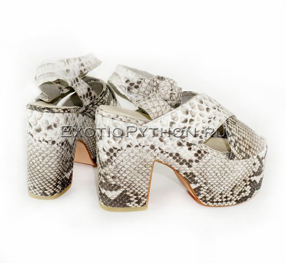 Босоножки на платформе из кожи питона SH-100