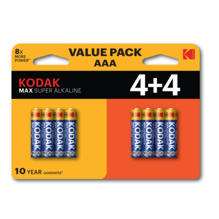 Батарейки Kodak LR03 4+4BL MAX SUPER Alkaline AAA