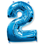 Шар фольгированный Цифра 2 101 см (Синий)