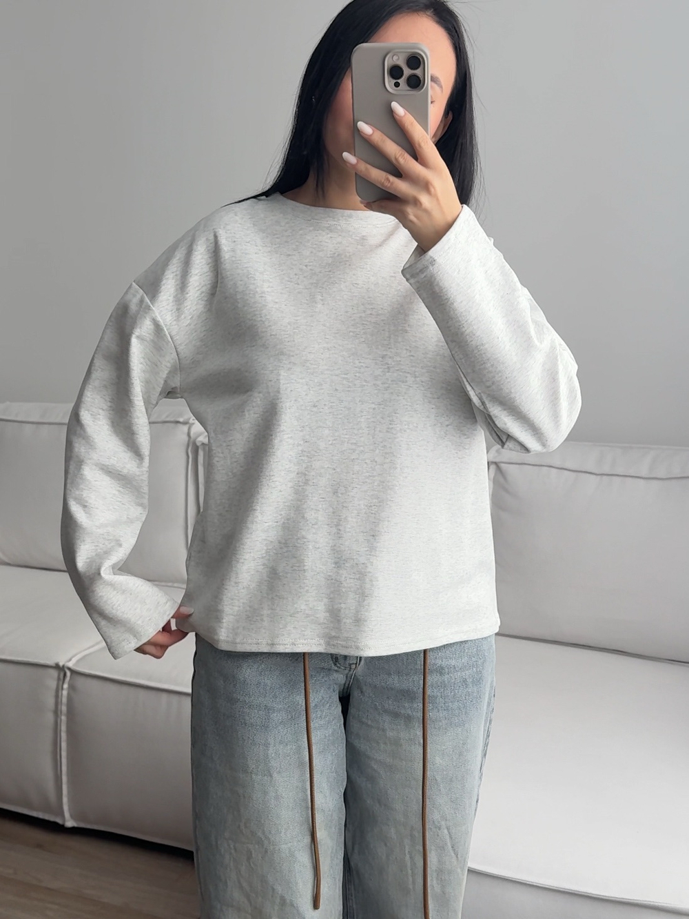 Толстовка трикотажная, базовая, легкое плетение