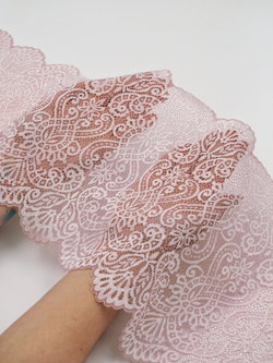 Эластичное кружево светлая пудра ширина 24 см