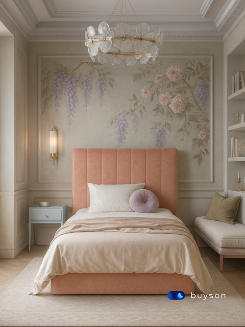 Бескаркасная кровать с матрасом BuySunny (велюр)