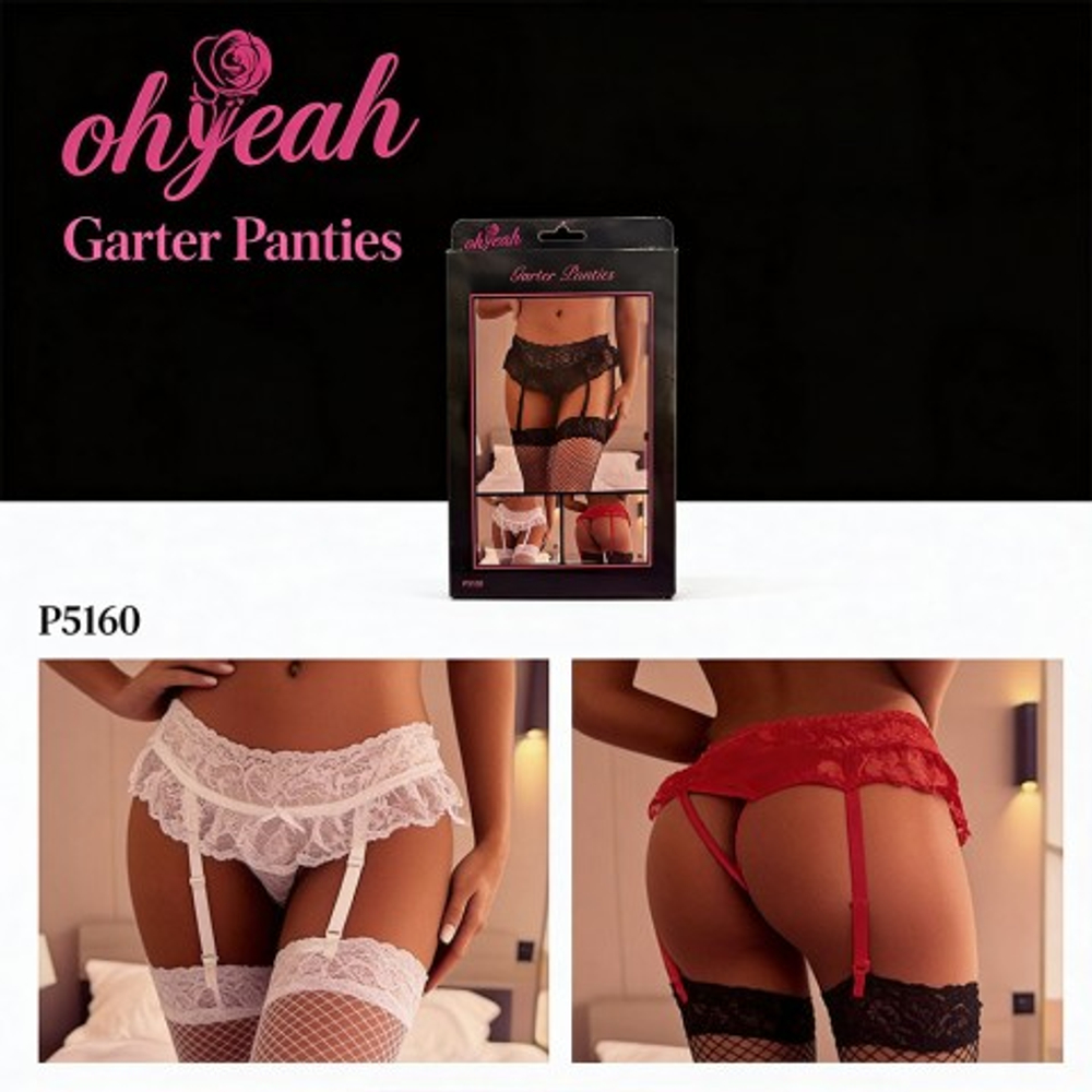 Пояс для чулок кружевной Red Sexy Bow (XL-2XL)