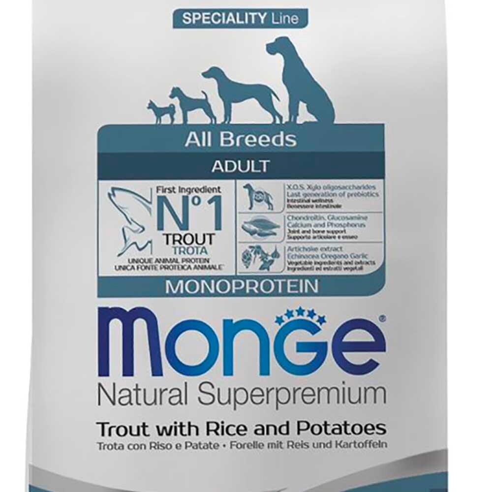 Monge Dog All Monoprotein Trout - монобелковый корм для собак (форель и рис)