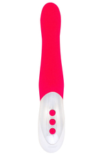 Ярко-розовый пульсирующий массажер - 26 см. (Цвет: розовый)