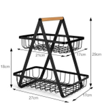 2-ярусная корзина для фруктов, съемная складная подставка для фруктов