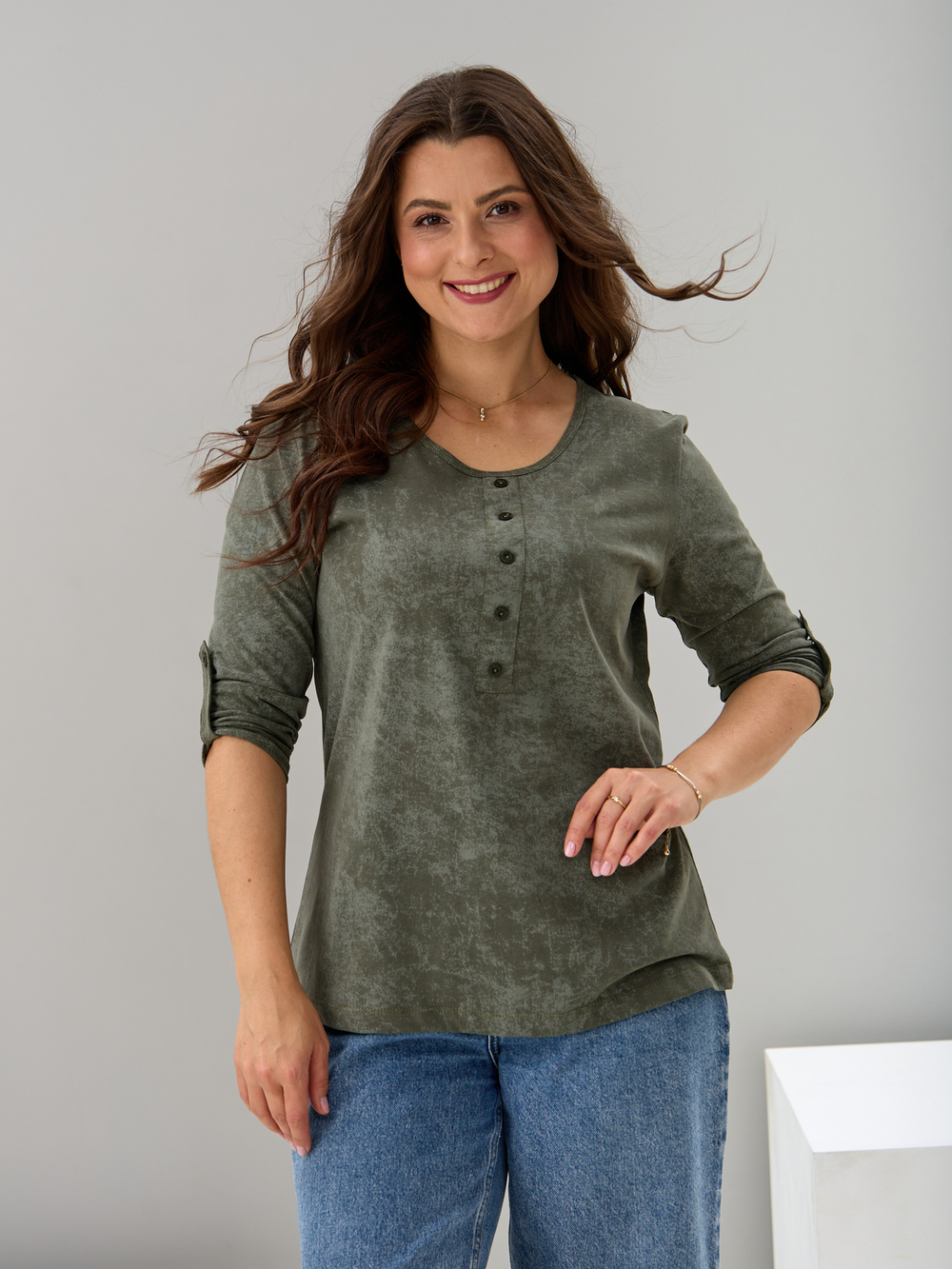 Лонгслив ЛНк-005/хаки-варенка