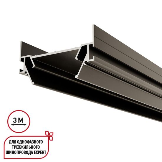 135320 NT25 000 серебро Интрудер (профиль) для встраивания однофазного трека EXPERT в натяжной потолок, 3м IP20