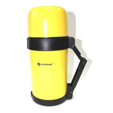 Термос "Верблюд" универсальный с ручкой, широкой горловиной 0,75л желтый