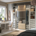 Шкаф - PAX / MEHAMN/AULI  IKEA/ ПАКС / МЕХАМН/ АУЛИ   ИКЕА, 236х250  см, белый/под белены дуб