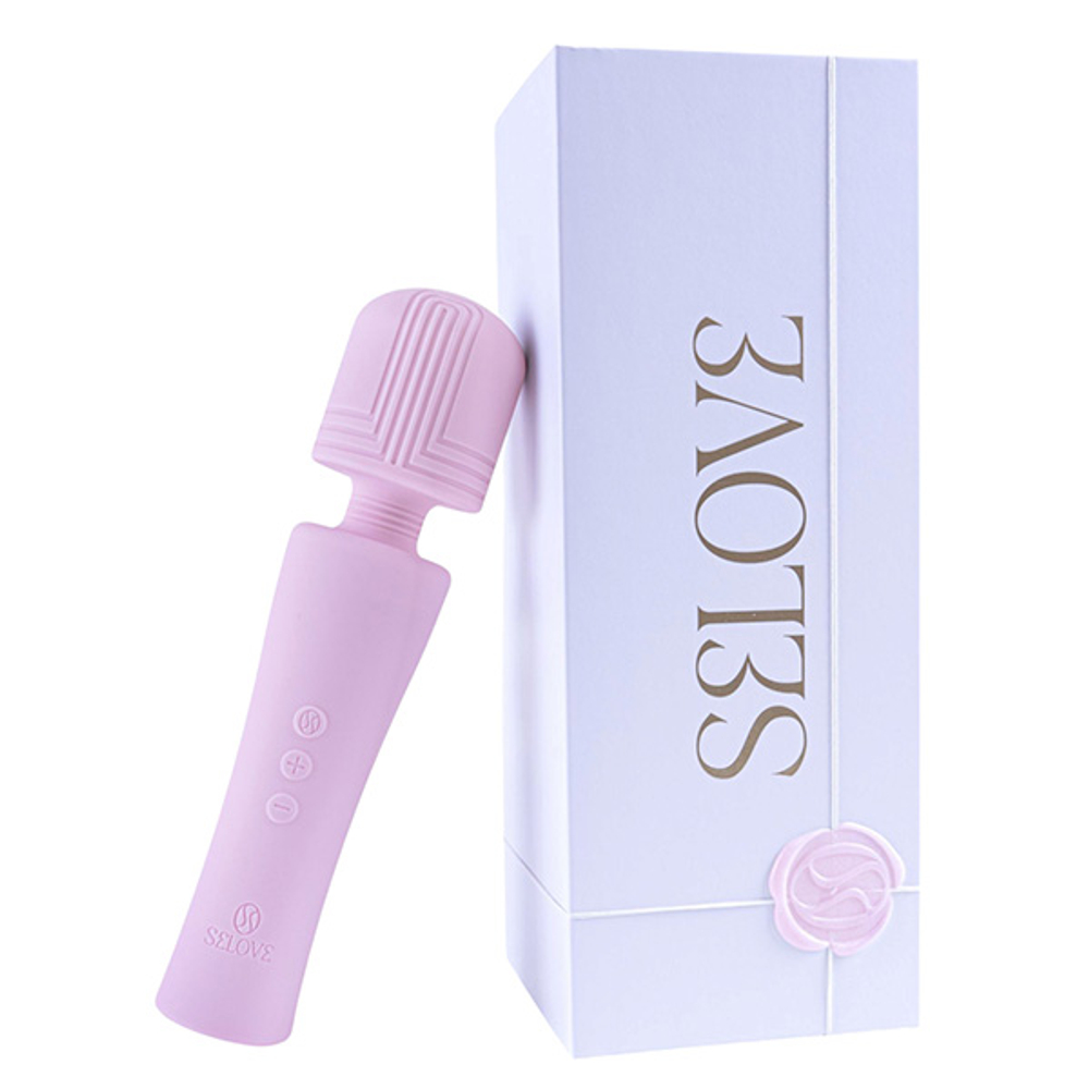 Розовый мощный мини вибратор-вонд 20,3см Selove Pulse Mini Wand Powerful with Deep Rumbly Vibrations Pink