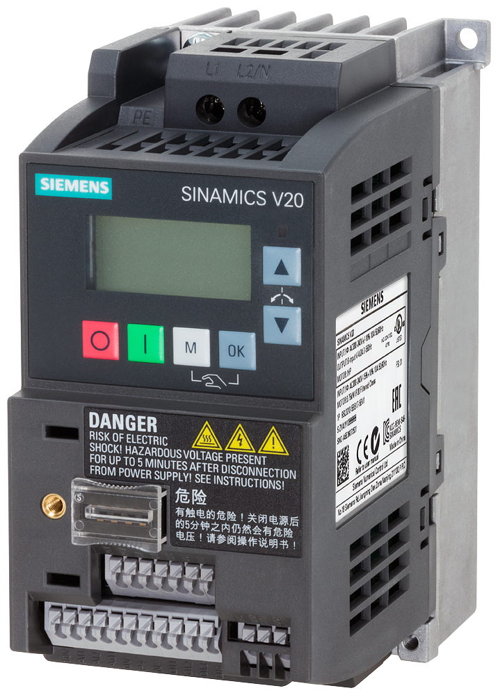 Частотный преобразователь 0,75кВт, 230В, 4,2А, Siemens - 6SL3210-5BB17-5UV1, Серии SINAMICS V20