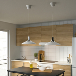 IKEA FYRTIOFYRA  (ИКЕА ФЙРТИОФЙРА)  -  Подвесной светильник, эффект хрома/белый, 38 см