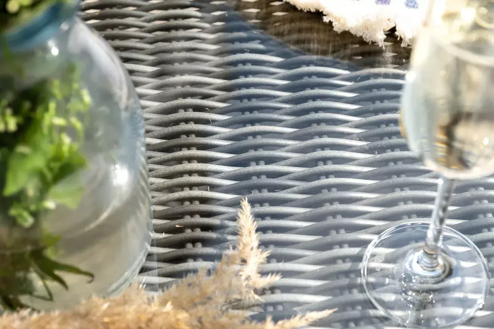 "Дольче" обеденная группа из искусственного ротанга, цвет графит