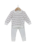 Костюм вязаный детский "Сердечки"