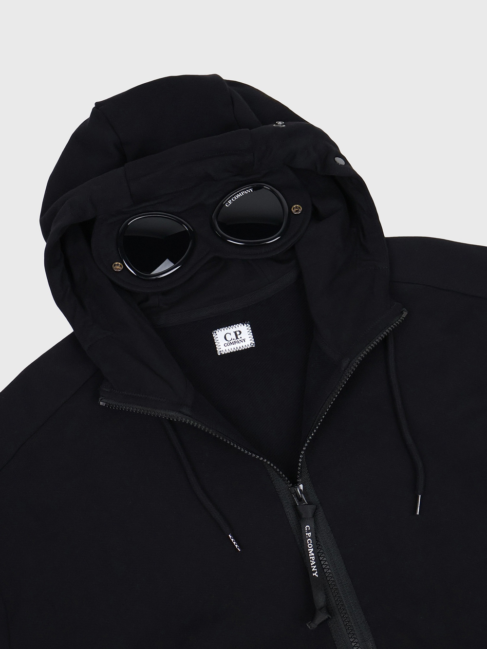 Худи на Молнии C.P. Company Diagonal Raised Goggle Zipped Black