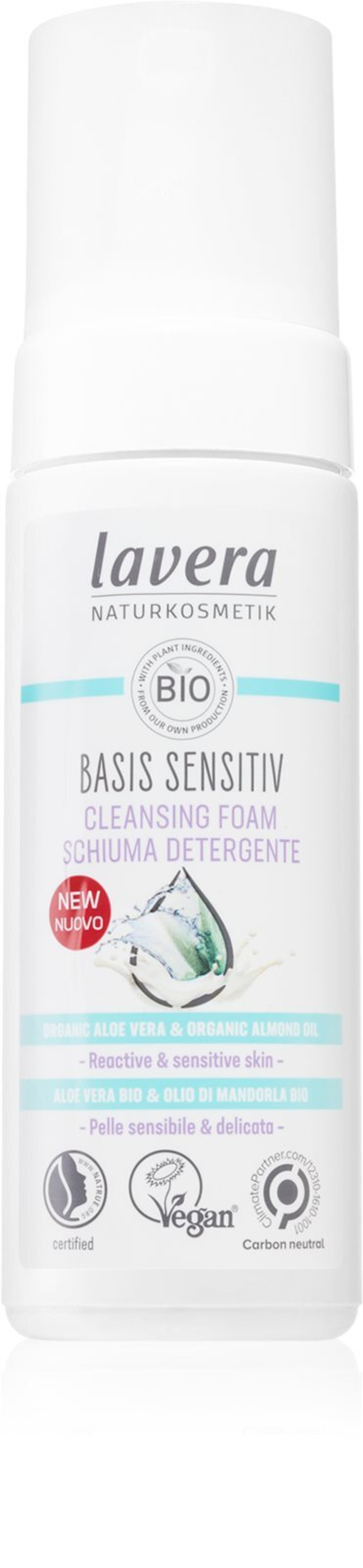 Lavera Basis Sensitiv - нежная очищающая пенка для чувствительной кожи /   150  ml  / GTIN 4021457649938
