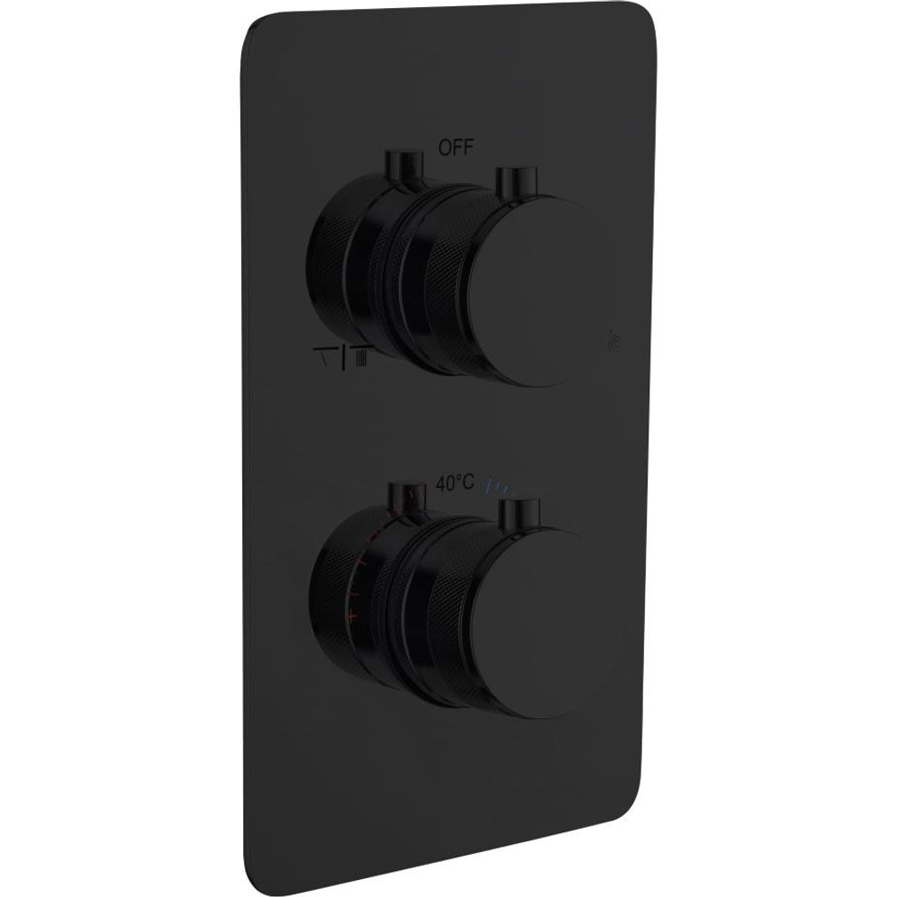 Встраиваемый смеситель для душа и ванны с термостатом двухпроходной Boheme CELL 134-2-B BLACK