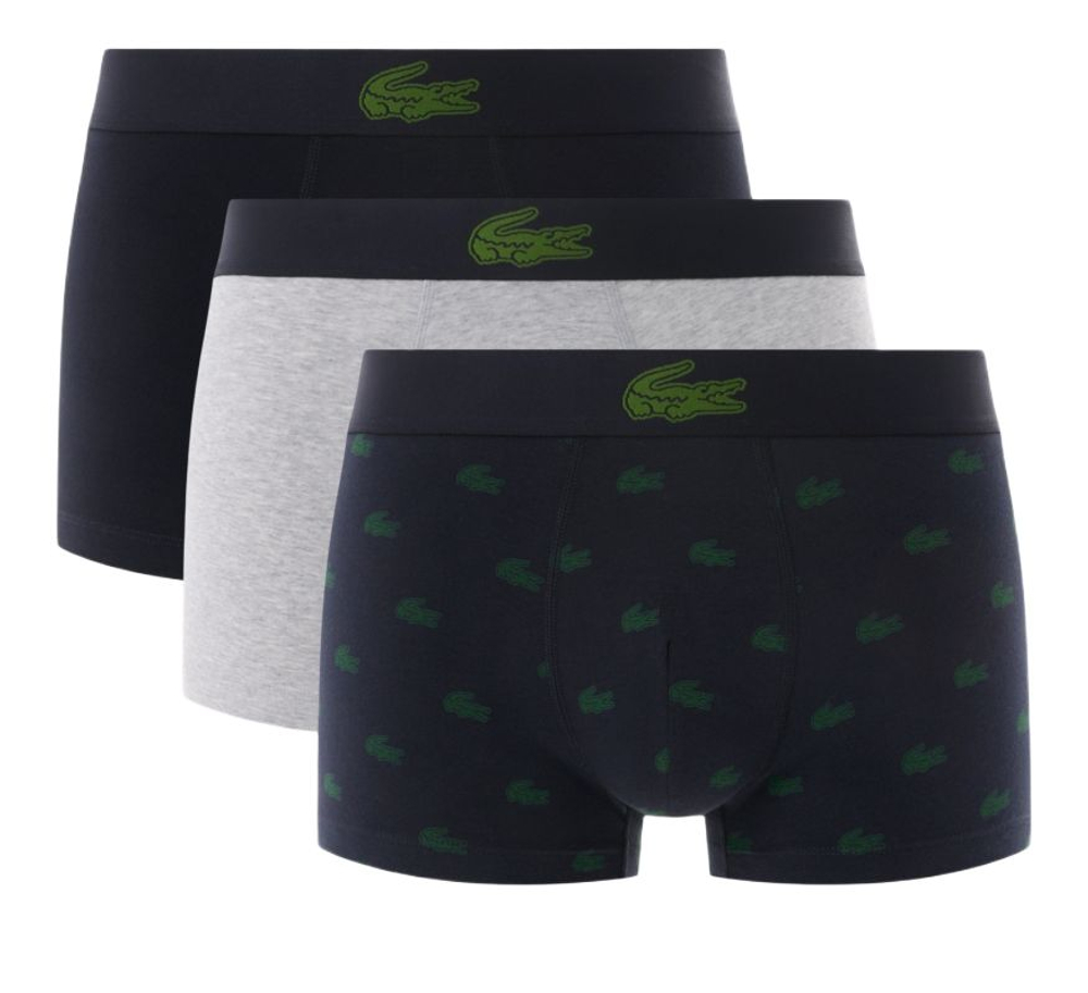 Боксерки теннисные Lacoste Crocodile Print Trunks 3P - multicolor