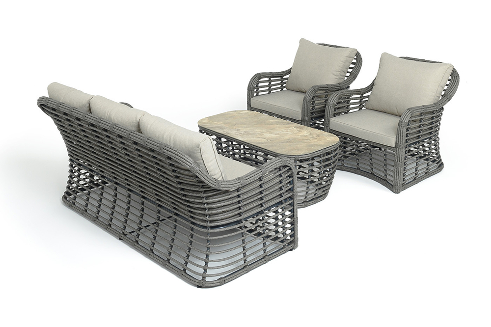 "Ницца" лаунж-зона из искусственного ротанга, цвет бронзовый