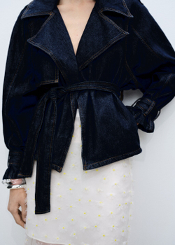 Полупрозрачная юбка с цветочной вышивкой