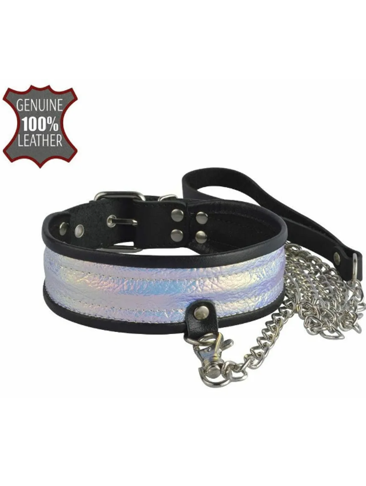 Ошейник Sitabella с поводком перламутр кожа Ошейник Sitabella с поводком перламутр кожа