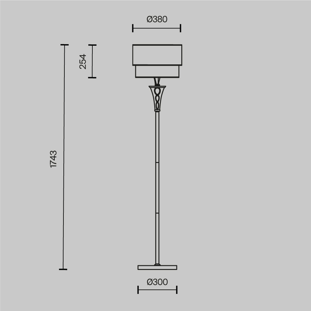 Напольный светильник (торшер) Maytoni H311-FL-01-G