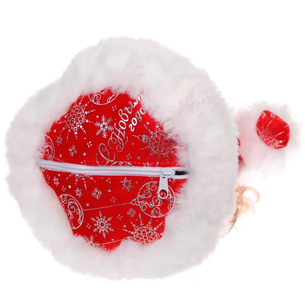 Снегурочка для подарков и конфет «Кому подарки?» 30 см (красная шубка)