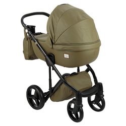 Детская коляска Adamex Luciano Deluxe 2 в 1 Q106 (ХАКИ 100% КОЖА)