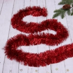 Мишура 2 м 9 см «Искристое сияние», Красный