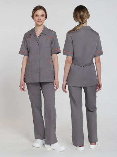 Костюм женский Магнэль (тк.Смесовая,120), т.серый/оранжевый