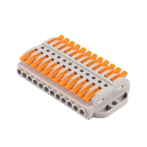 Быстрая клеммная панель с фиксированным отверстием для соединения проводов - двенадцать входов и двенадцать выходов