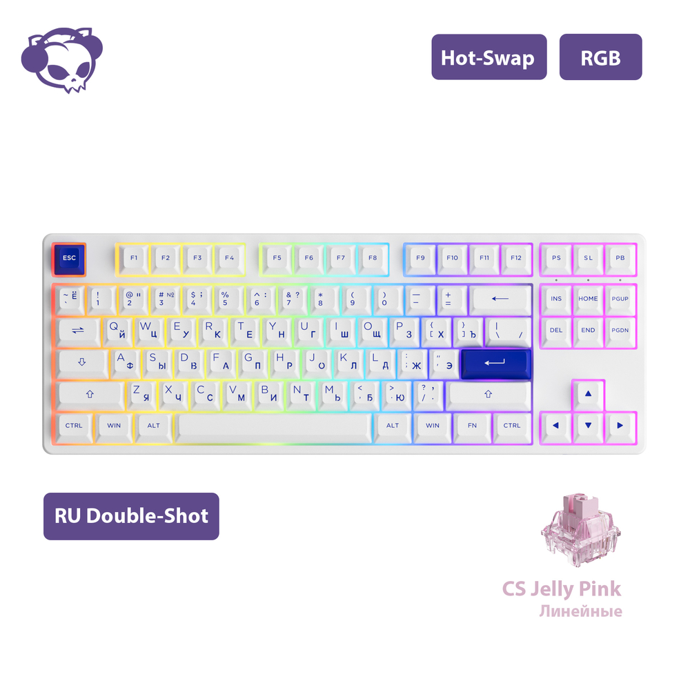 AKKO 5087S /Black&Gold/USB Cable/RGB/Hot Swap/V3 Cream Yellow Switch